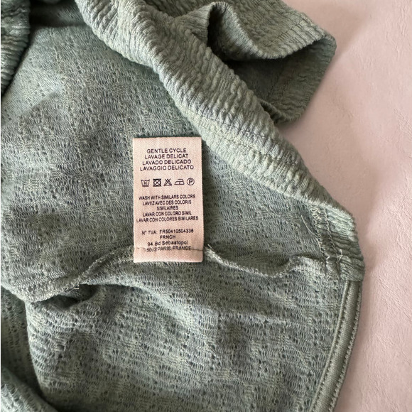 FRNCH Paris Jaimie Textured Fabric Top in Green Size M - Picture 7 of 9